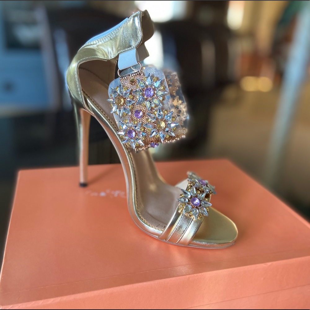 Gold Bedazzled Heels
